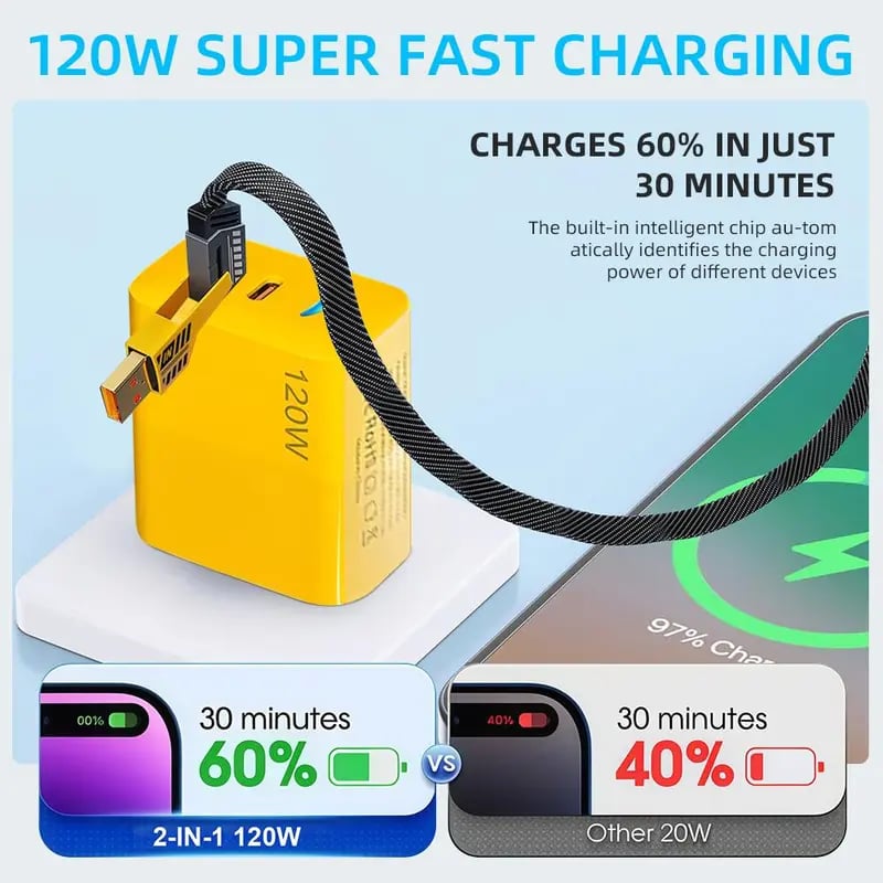 🔥49% Off⚡2-Pack Multiple Ports USB C/USB A Fast Charger Adapter