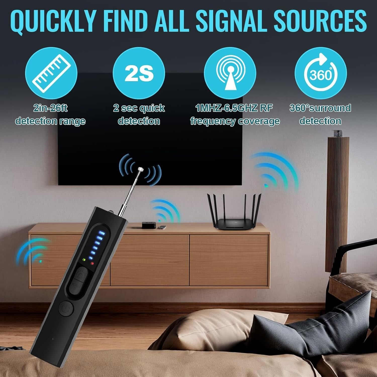 ⏳ Hidden Camera & GPS Tracker Detector with RF Signal Scanner – Find Hidden GPS Trackers Now🔥