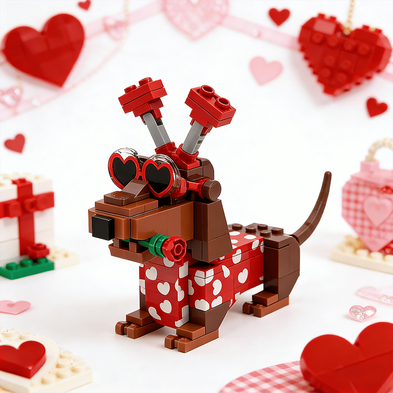 💖 2026 Valentine’s Day Exclusive Dachshund Brick Set 🐕