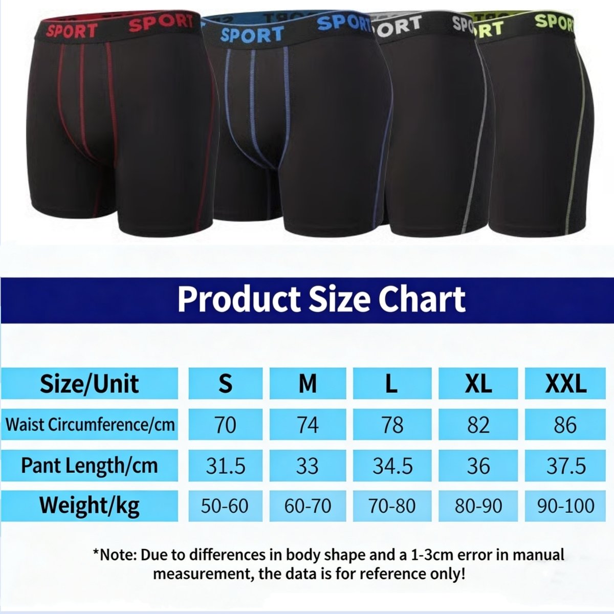 5 Pack Men's Letter Tape Boxer Brief, Casual Comfy Breathable Underwear for Daily Wear