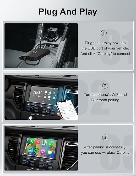 Glixoo Wireless Apple CarPlay & Andriod Auto Adapter