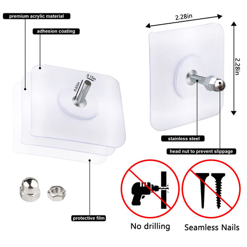20 Pcs Heavy Duty Adhesive Wall Screws