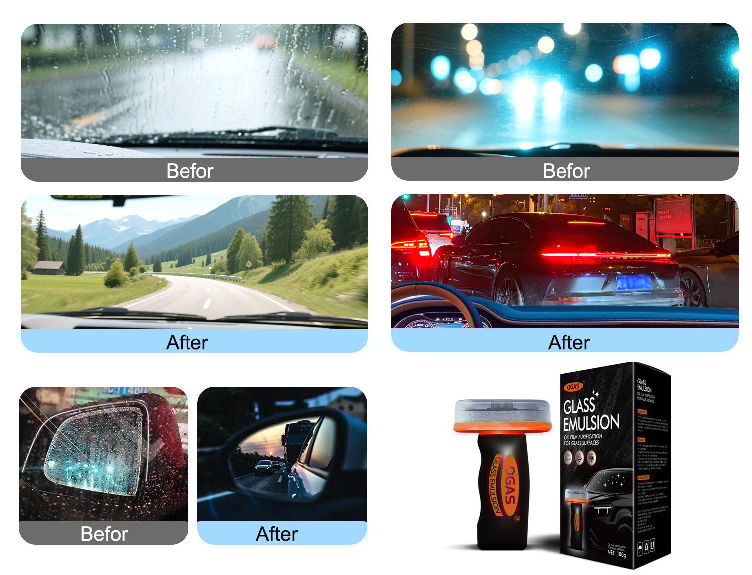 🔥 New upgrade Glass cleaning board-Automotive Oil Film Cleaning Brush