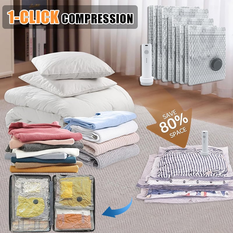 🔥Cordless Travel Vacuum Storage Compression Bag Set✈️