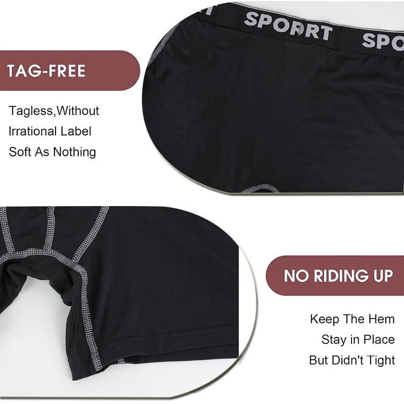 5 Pack Men's Letter Tape Boxer Brief, Casual Comfy Breathable Underwear for Daily Wear