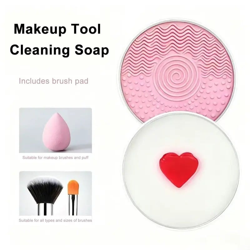 Silicone Makeup Brush Cleaning Pad with Soap