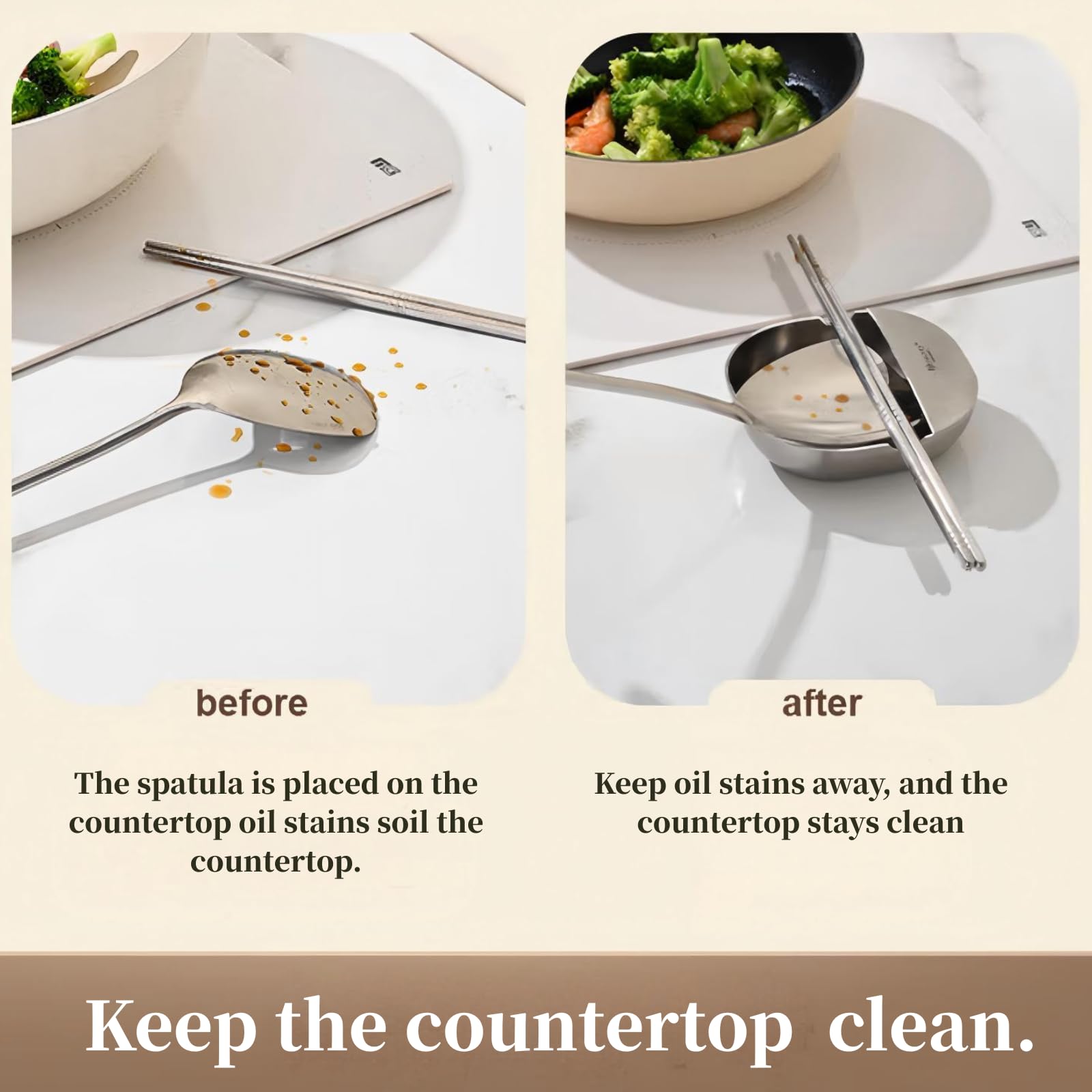 304 Stainless Steel Spoon Rest & Multipurpose Kitchen Utensil Holder