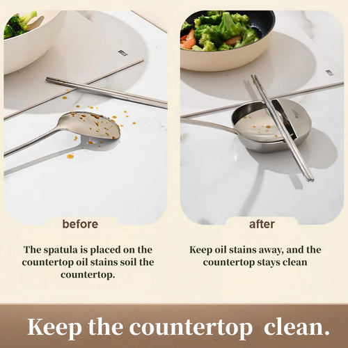 304 Stainless Steel Spoon Rest & Multipurpose Kitchen Utensil Holder