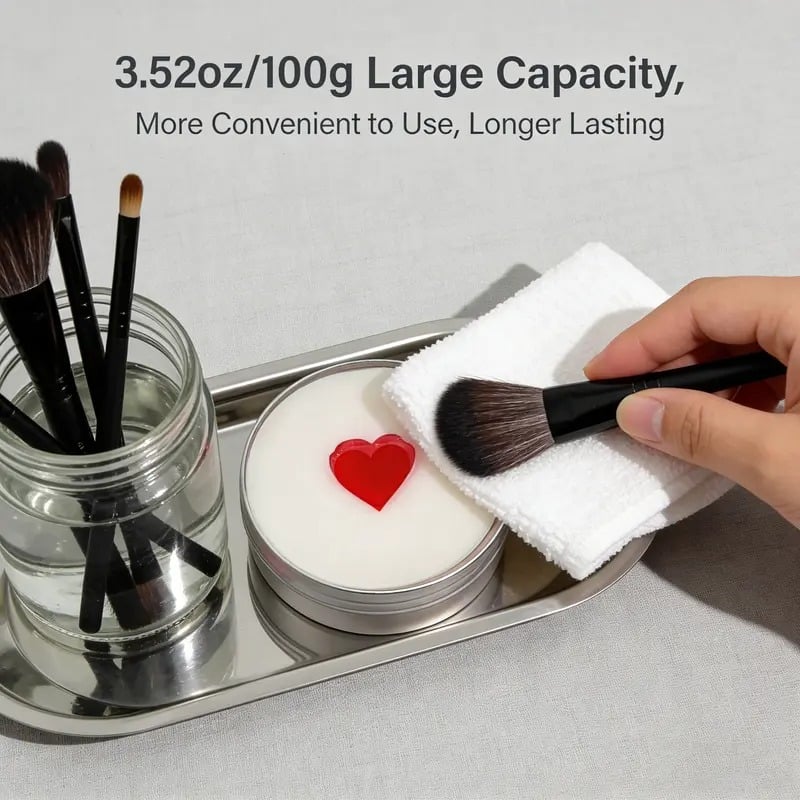 Silicone Makeup Brush Cleaning Pad with Soap