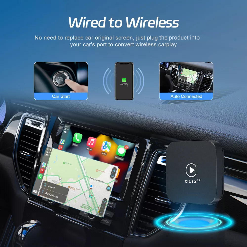 Glixoo Wireless Apple CarPlay & Andriod Auto Adapter